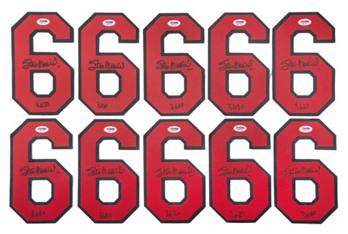 Lot of (10) Stan Musial Signed #6 Inscribed "3630"